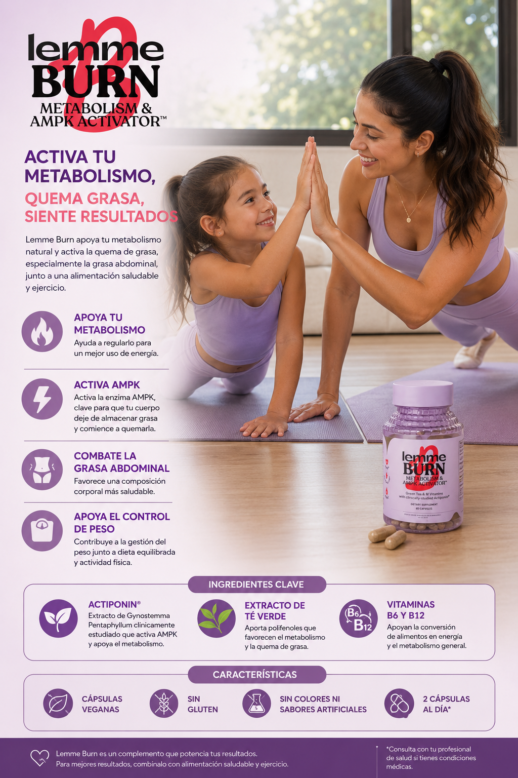 🔥[PROMO]🔥 LEMME BURN ACTIVA TU METABOLISMO 🔥 TRATAMIENTO PARA 2 MESES 💊 60 CÁPSULAS
